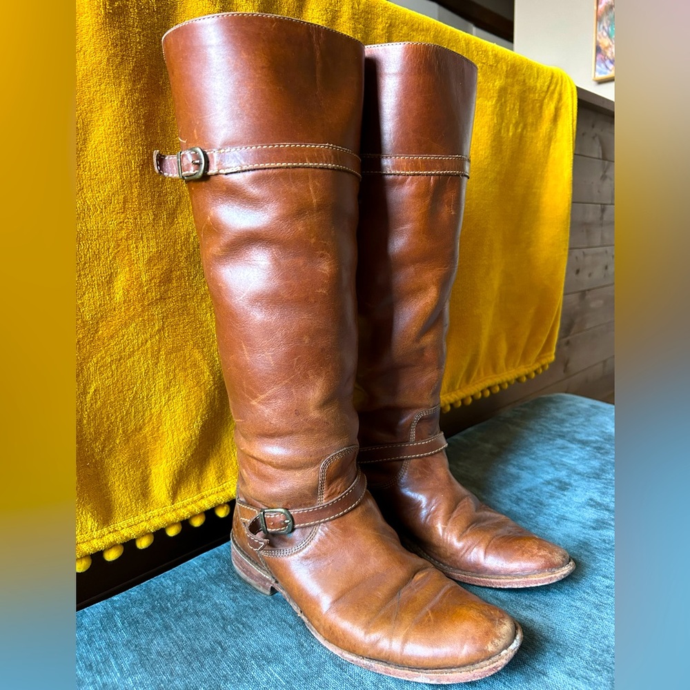 Frye knee high leather boots, size 7.5